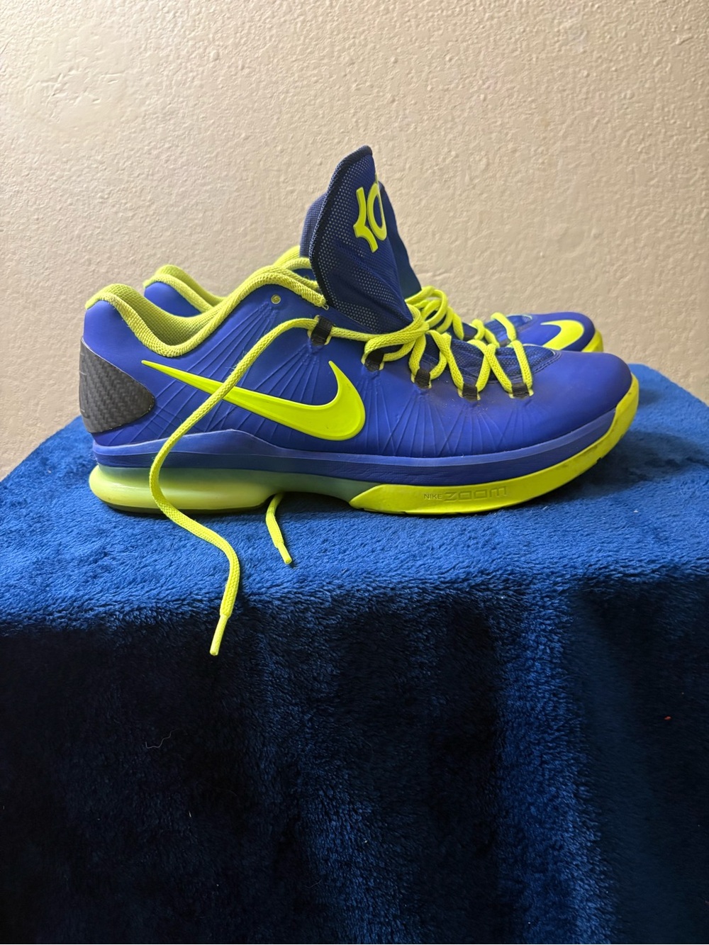 Nike KD Men's Blue with Volt Accent Basketball Shoes